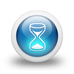 Glossy 3d blue hourglass icon