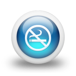 Glossy 3d blue non smoking icon