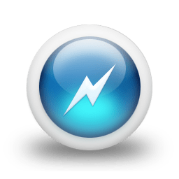 Glossy 3d blue power icon