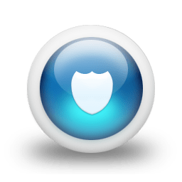 Glossy 3d blue shield icon