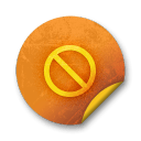 Orange sticker badges 055 icon