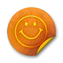 Orange sticker badges 067 icon