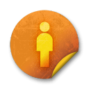 Orange sticker badges 077 icon