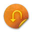 Orange sticker badges 093 icon