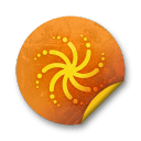 Orange sticker badges 110 icon