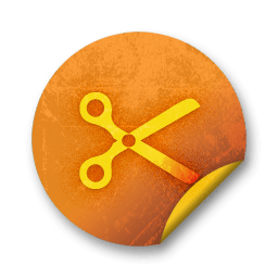 Orange sticker badges 017 icon