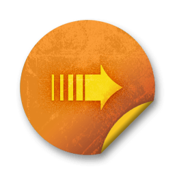 Orange sticker badges 018 icon