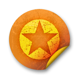 Orange sticker badges 036 icon
