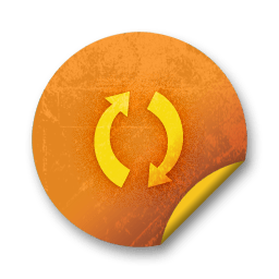 Orange sticker badges 054 icon