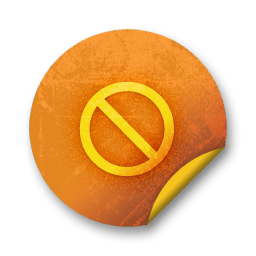 Orange sticker badges 055 icon
