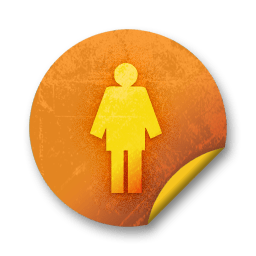 Orange sticker badges 065 icon