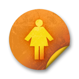 Orange sticker badges 066 icon