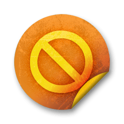 Orange sticker badges 080 icon