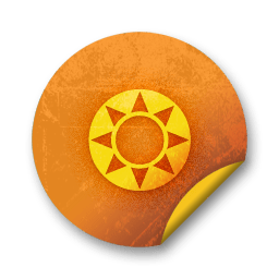 Orange sticker badges 097 icon