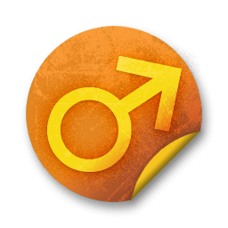 Orange sticker badges 123 icon