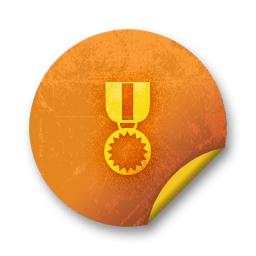 Orange sticker badges 139 icon