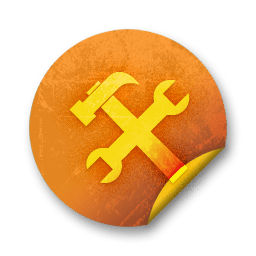 Orange sticker badges 142 icon