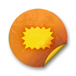 Orange sticker badges 148 icon