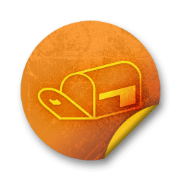 Orange sticker badges 297 icon