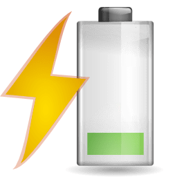 Status battery charging caution icon