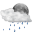 Status weather showers scattered night icon