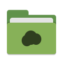 Folder green mail cloud icon