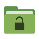 Folder-green-unlocked icon