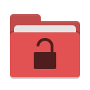 Folder-red-unlocked icon