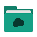 Folder-teal-mail-cloud icon