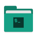 Folder teal script icon