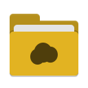 Folder yellow mail cloud icon