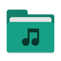 Folder teal music icon