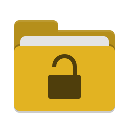 Folder yellow unlocked icon