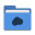 Folder blue mail cloud icon