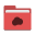 Folder red mail cloud icon