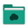 Folder-teal-mail-cloud icon