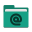 Folder teal mail icon