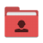 Folder-red-image-people icon