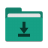 Folder-teal-download icon