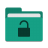 Folder-teal-unlocked icon