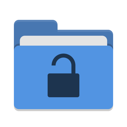 Folder-blue-unlocked icon