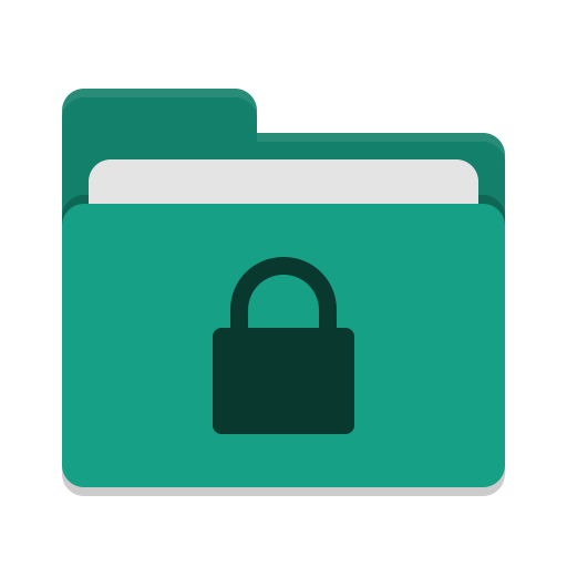 Folder-teal-locked icon