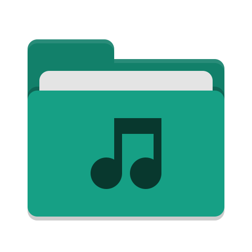 Folder-teal-music icon