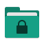 Folder teal locked icon