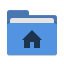 User blue home icon