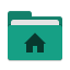 User teal home icon