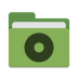Folder-green-cd icon