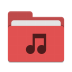 Folder-red-music icon
