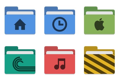 mac soft color flat folder icons