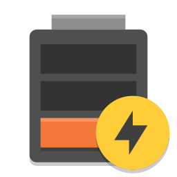 Battery caution charging icon